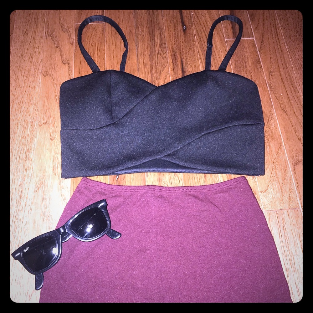 Express BLACK SEXY CROP TOP BRALETTE